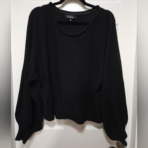 Lulu's Black Puff Sleeve Sweater